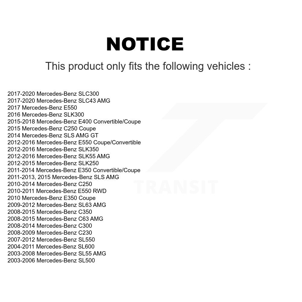 [Arrière] Roulement arrière pour Mercedes-Benz C300 E350 C350 C250 E400 E550 C230