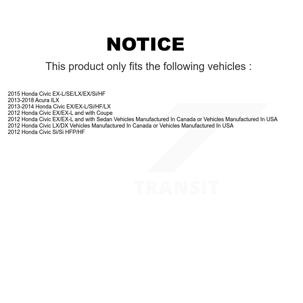 [Arrière] Roulement arrière Hub Assemblage pour Honda Civic Acura ILX 70-512450