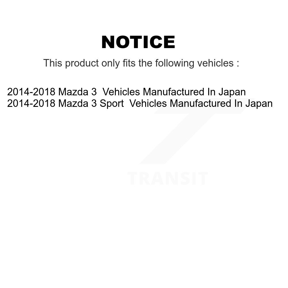 [Arrière] Roulement arrière Hub Assemblage pour Mazda 3 Véhicules de sport fabriqués au Japon