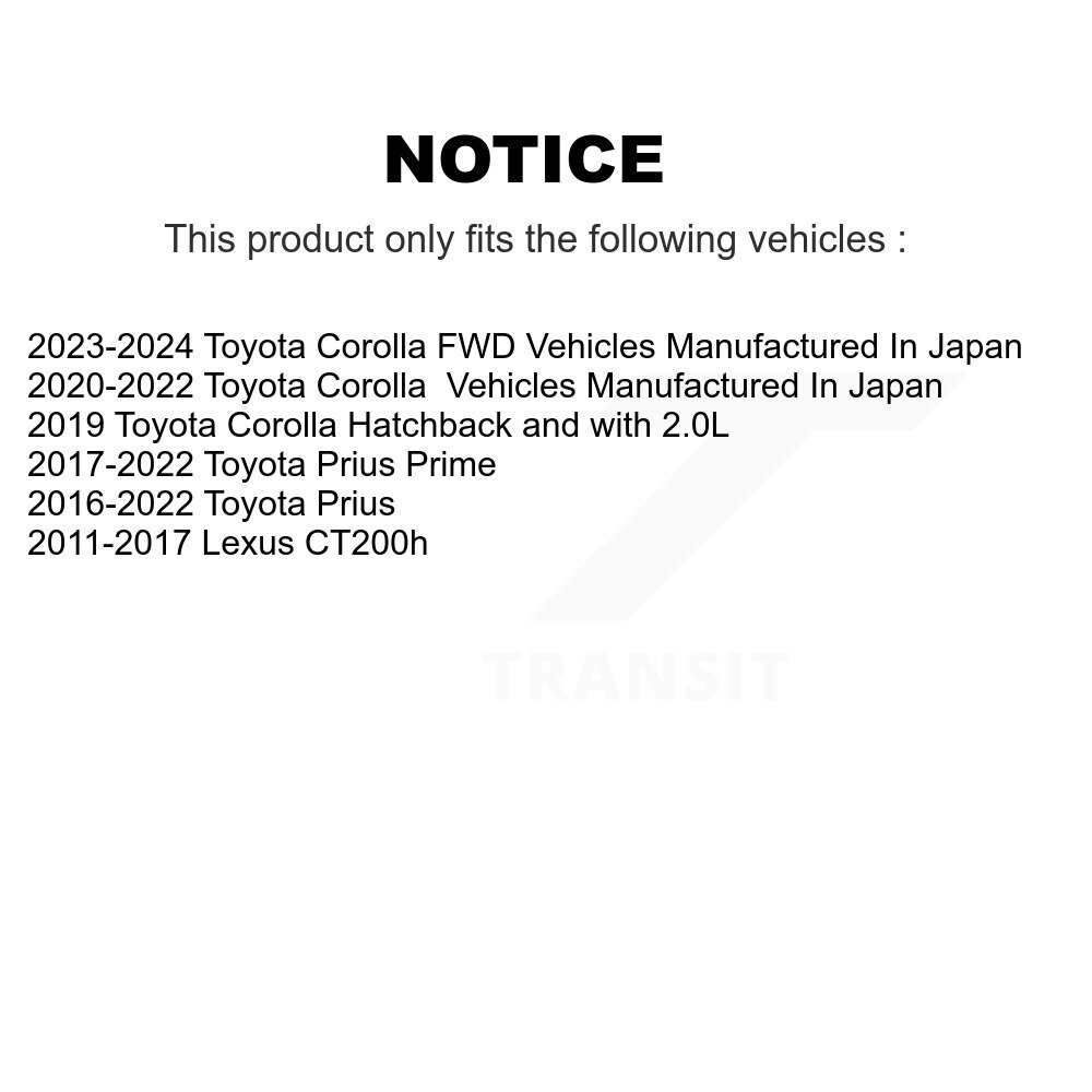 [Arrière] Roulement arrière Hub Assemblage pour Toyota Corolla Prius Prime Lexus CT200h