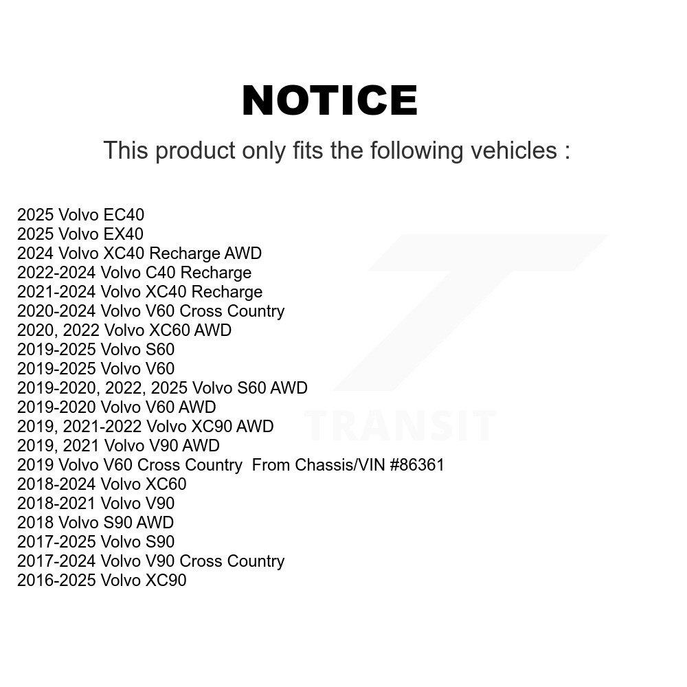 [Arrière] Roulement de roue Hub Assemblage pour Volvo XC60 XC90 XC40 Recharge S60 V60 Cross V90