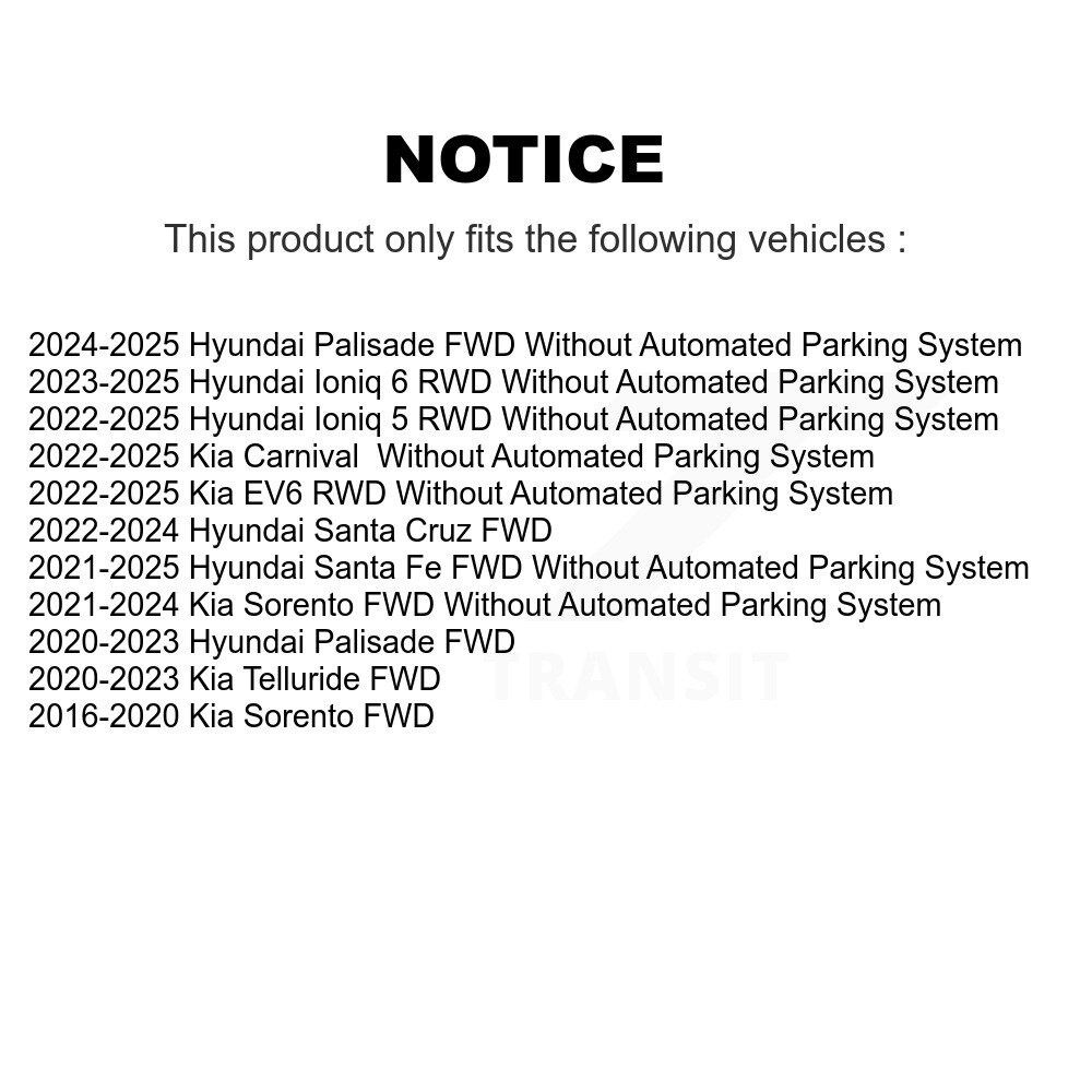 [Arrière] Roulement arrière Hub Assemblage pour 2016-2020 Kia Sorento FWD 70-512646