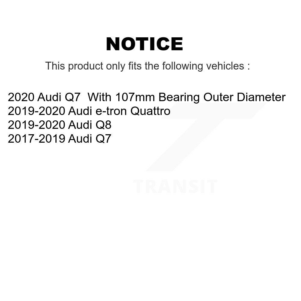 [Arrière] Assemblage de roulement de roue arrière pour Audi Q7 Q8 e-tron Quattro 70-512652