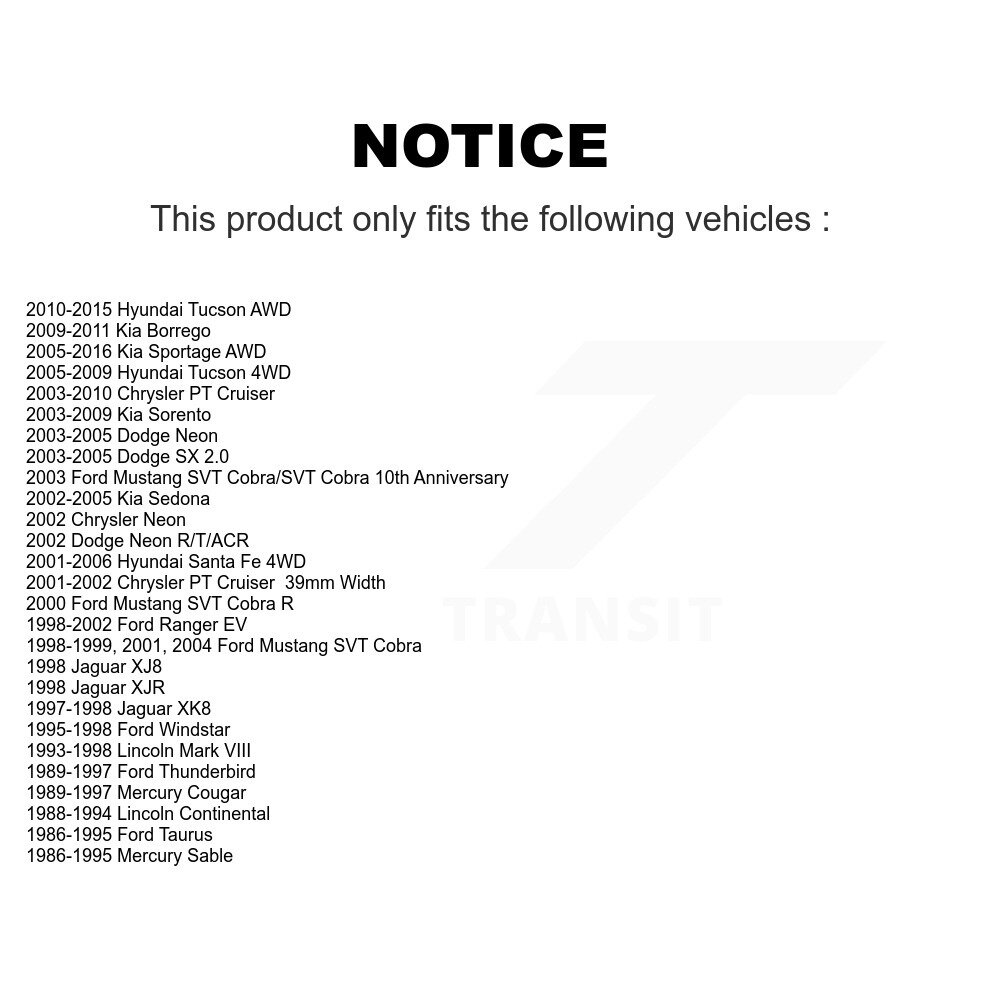 [Arrière] Roulement des roues pour Hyundai Tucson Kia Sportage Ford Mustang Chrysler PT Cruiser