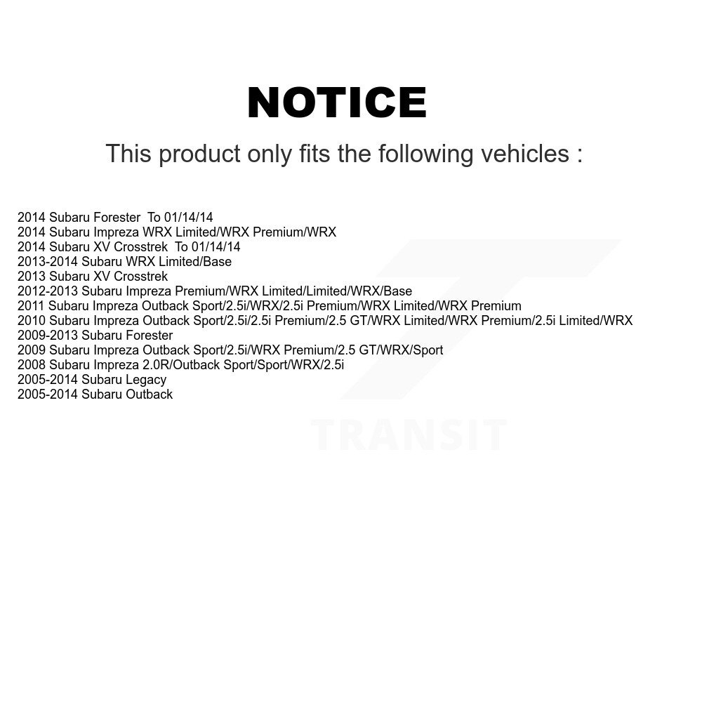 [Front] Roulement avant Hub Assemblage pour Subaru Impreza Forester Outback Legacy XV