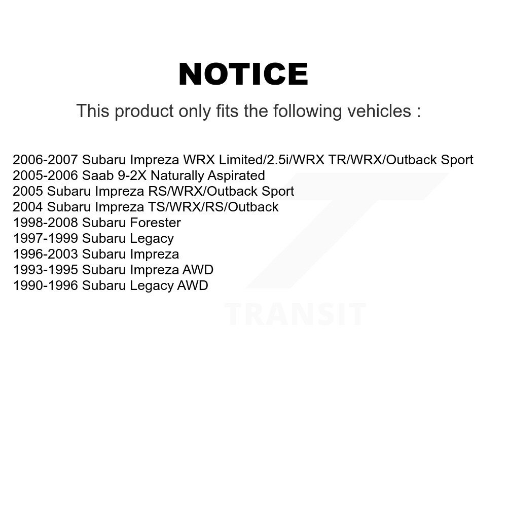 [Arrière Intérieur] Ensemble de course de roulement de roue intérieure arrière pour Subaru Impreza Forester Legacy Saab 9-2X