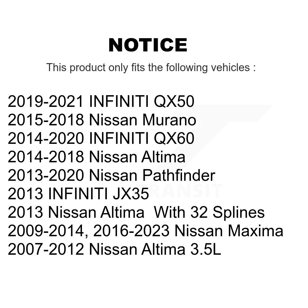 [Front] Roulement avant Hub Assemblage pour Nissan Altima Pathfinder Murano INFINITI