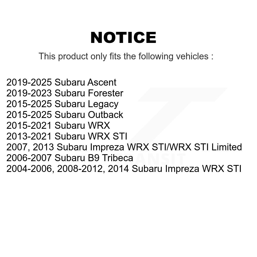 [Front] Roulement avant Hub Assemblage pour Subaru Outback Impreza Forester Ascent WRX