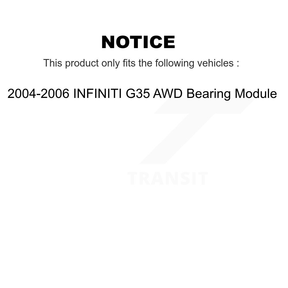 [Front] Assemblage de roulement de roue avant pour 2004-2006 Module INFINITI G35 AWD 70-513311