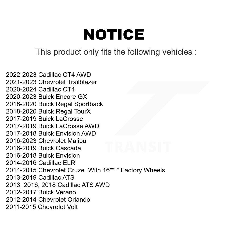 [Front] Roulement de roue Hub Assemblage pour Chevrolet Cruze Buick Malibu Verano Trailblazer