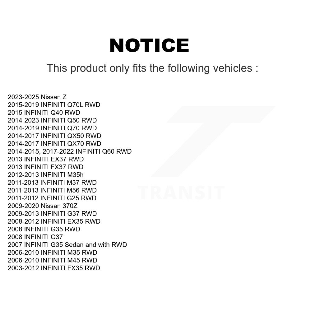 [Front] Montage de roulement de roue avant pour INFINITI Q50 G37 QX50 EX35 Nissan FX35 370Z