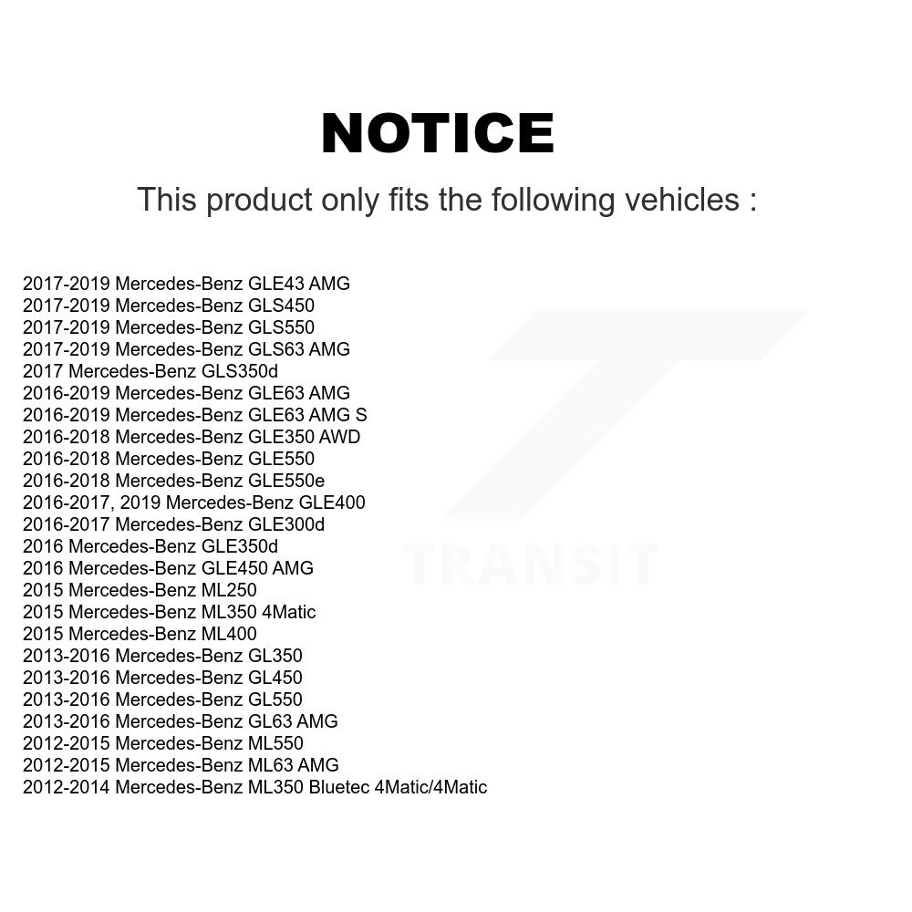 [Front] Assemblage de moyeu de roulement avant pour Mercedes-Benz ML350 GLE350 GL350 GLE43 AMG