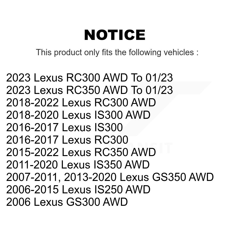 [Front Left] Assemblage du moyeu avant gauche pour lexus IS250 IS300 IS350 GS350 RC350