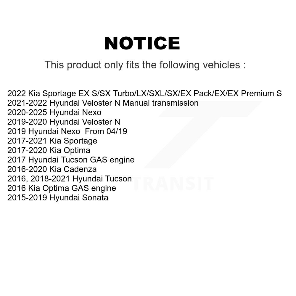 [Front] Assemblage Hub Roue avant pour Hyundai Tucson Kia Sportage Sonata Optima N
