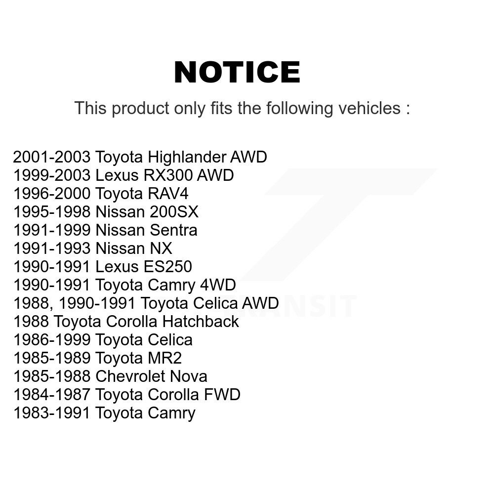 [Front] Roulement de roue pour Toyota Highlander RAV4 Lexus RX300 Celica Camry MR2 Corolla NX