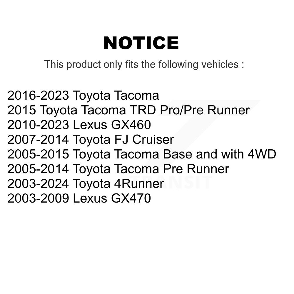 [Front] Roulement avant pour Toyota Tacoma 4Runner FJ Cruiser Lexus GX460