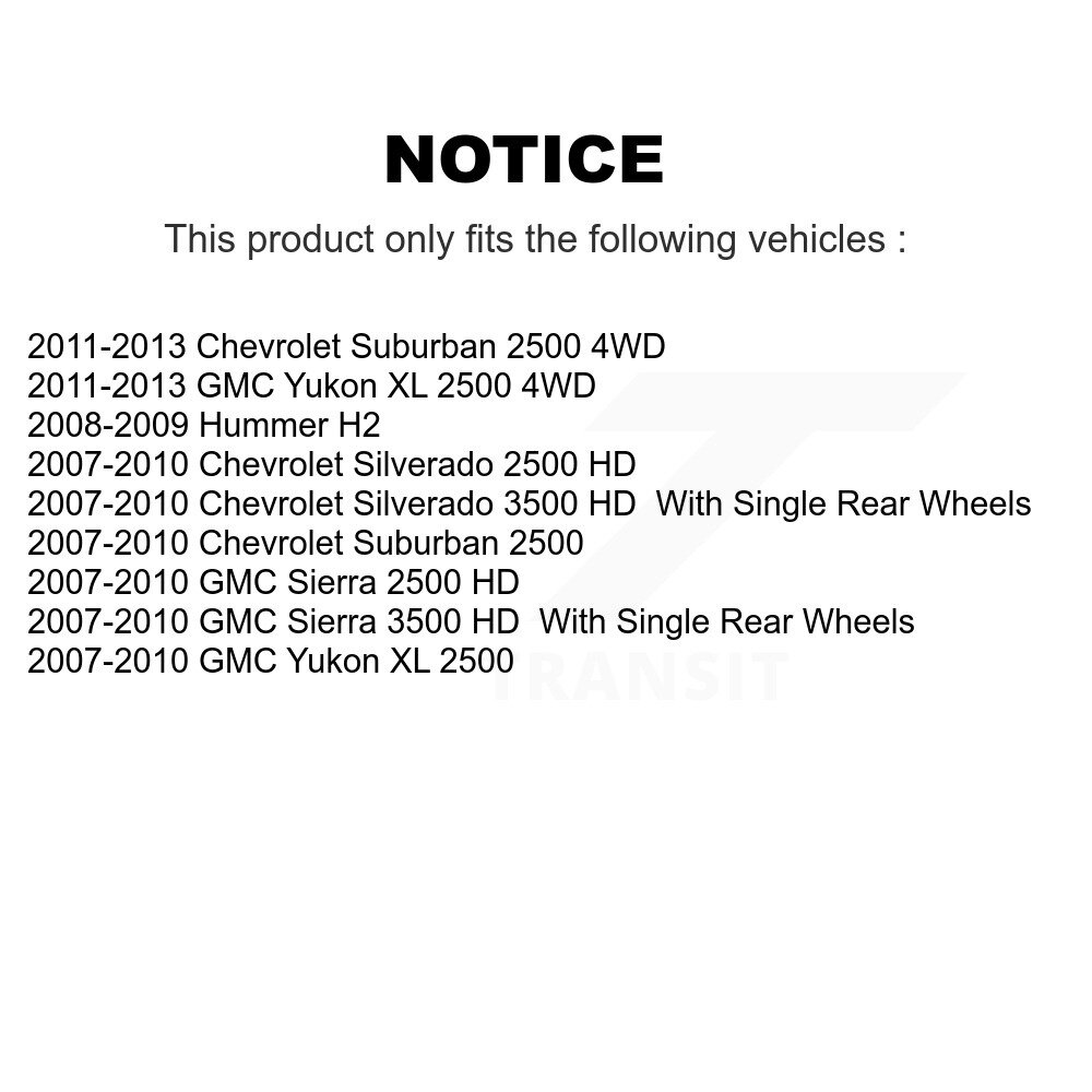 [Front] Hub de roulement avant pour Chevrolet GMC Sierra 2500 HD Silverado 3500