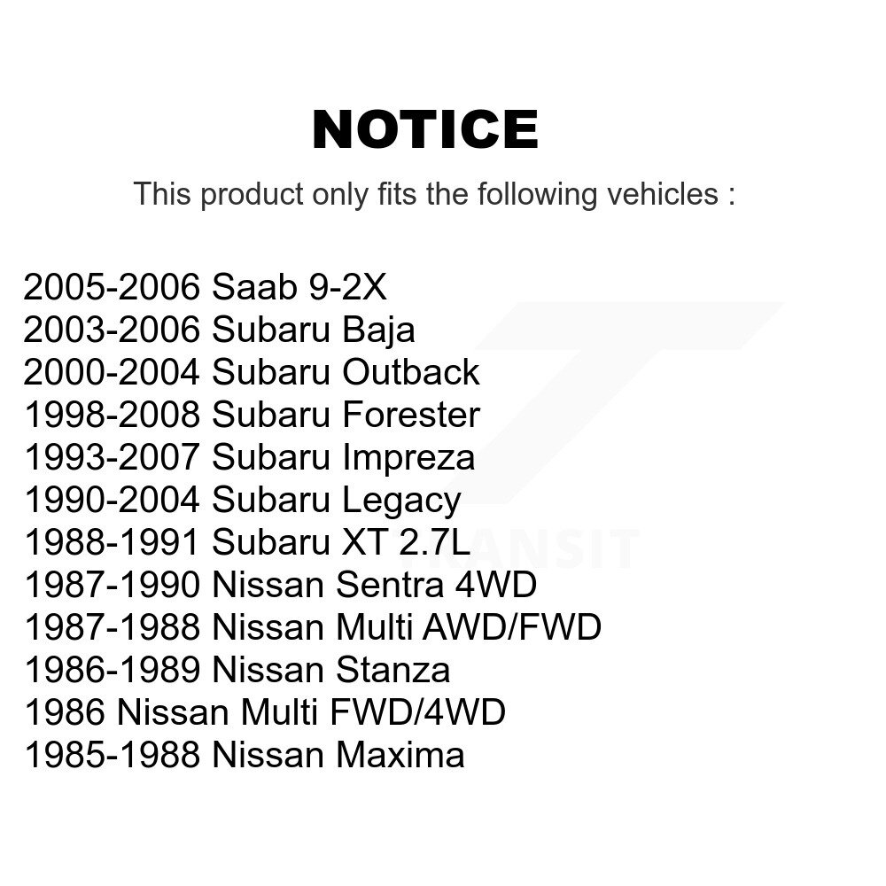 [Arrière Intérieur] Course de roulement de roue intérieure Set pour Subaru Impreza Forester Legacy Outback Baja XT