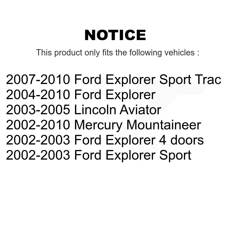 [Arrière] Kit de réparation du moyeu arrière pour Ford Explorer Sport Trac Lincoln Aviator Mercury