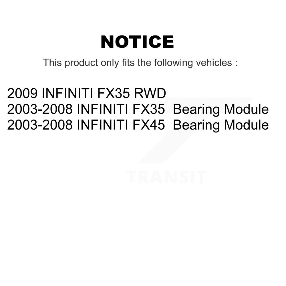 [Arrière] Assemblage de roulement de roue arrière pour INFINITI FX35 FX45 70-541002