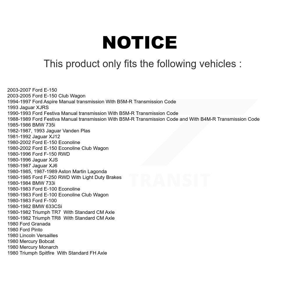 [Avant Intérieur] Roulement pour Ford F-150 E-150 Econoline Jaguar F-250 XJS F-100 Club Wagon XJ6 TR7