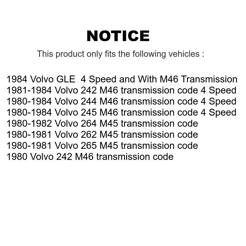 [Arrière] Roulement de contre-arbre trans manuel arrière pour Volvo 244 242 245 262 264 265 GLE