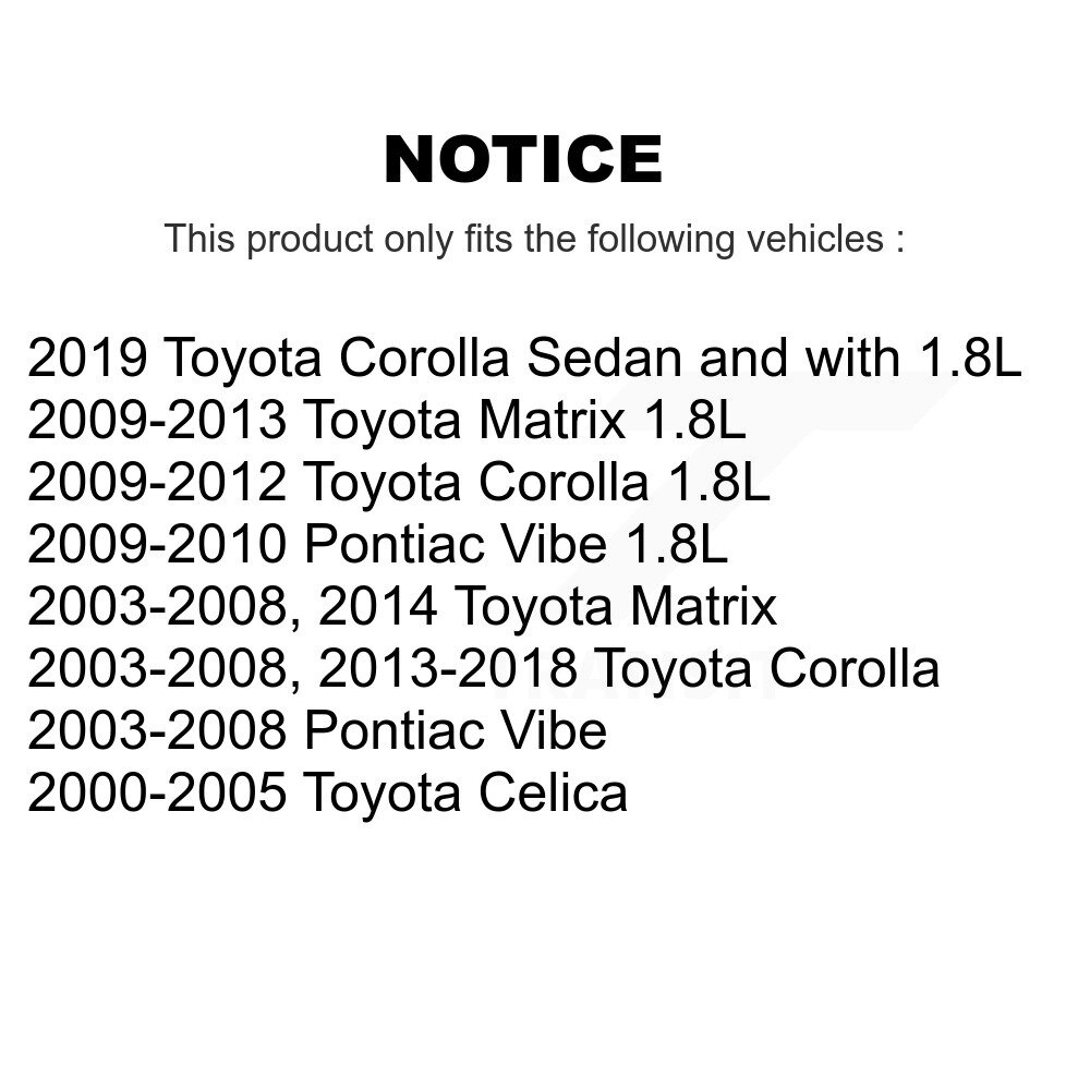 [Front] Kit de réparation de moyeu de roue avant pour Toyota Corolla Matrix Pontiac Vibe Celica