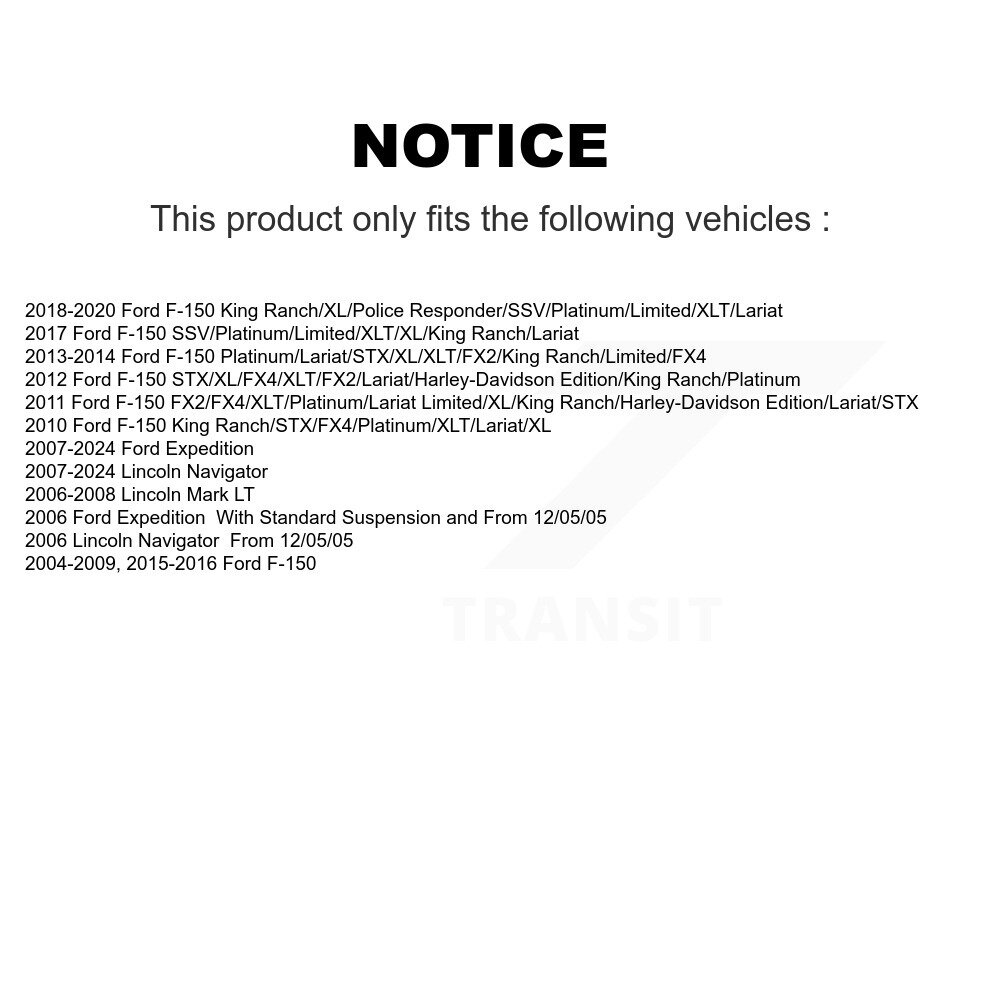 [Partie supérieure avant gauche] Avant Gauche Contrôle de suspension supérieur Arm Balle Assemblage pour Ford F-150 Mark