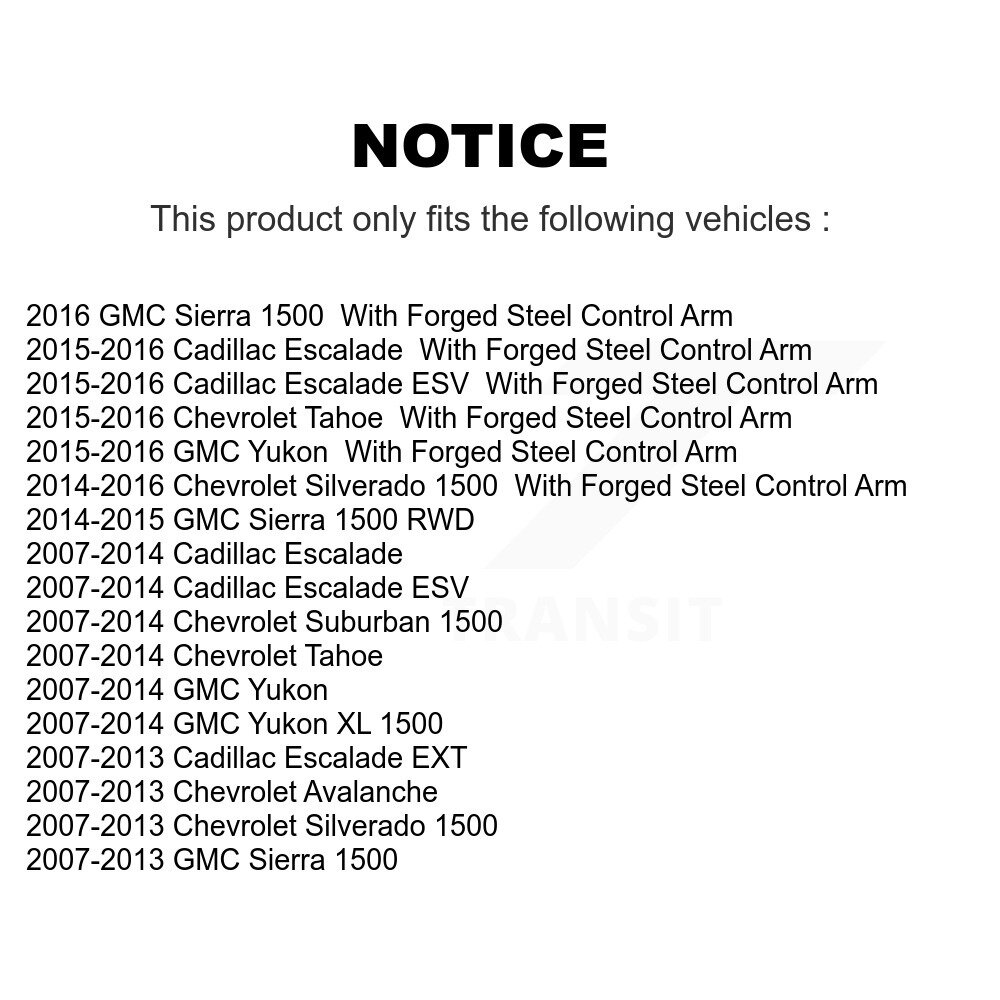 [Partie supérieure avant gauche] Avant gauche contrôle de la suspension supérieure bras joint Assemblage pour Chevrolet GMC XL