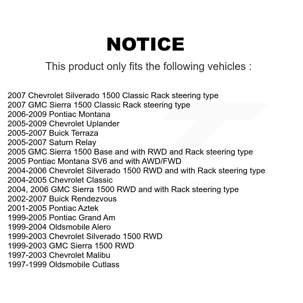 [Front Outer] Bâton de direction avant pour Chevrolet Silverado 1500 GMC Sierra Pontiac
