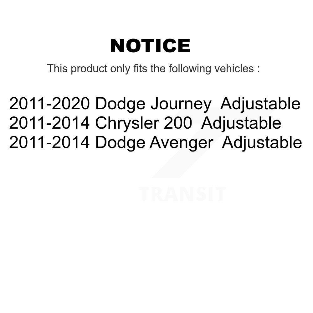 [Arrière supérieur] Arme latérale supérieure arrière pour Dodge Journey Chrysler 200 Avenger réglable