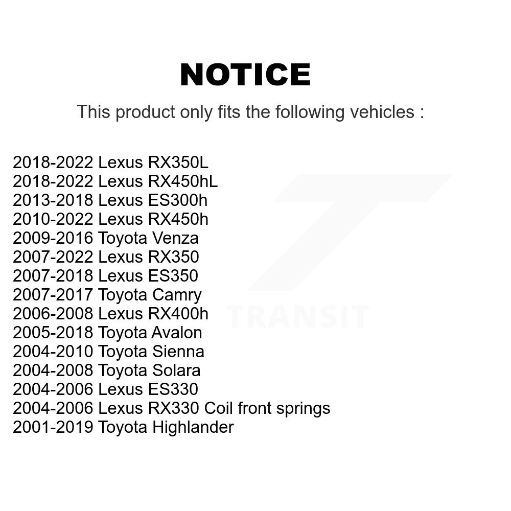 [Avant inférieur arrière] Bras de suspension avant inférieur arrière pour Toyota Camry Lexus RX350