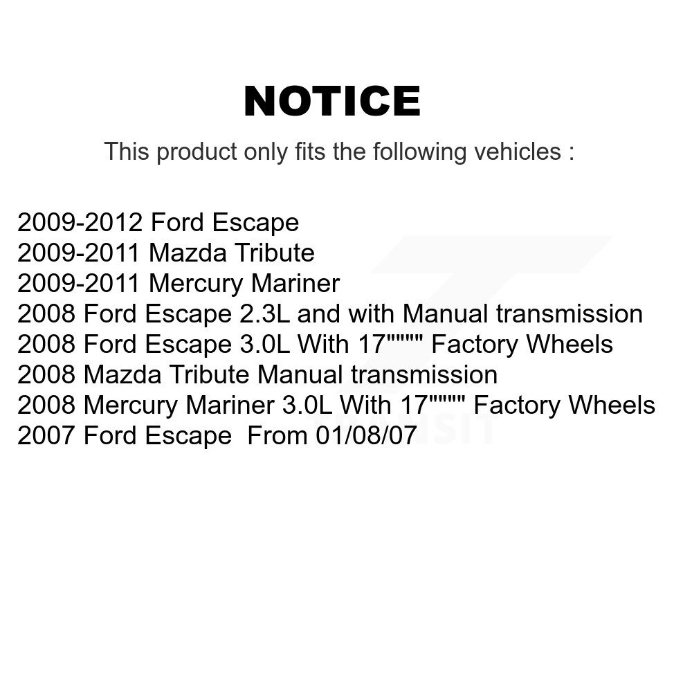[Front To Frame] Avant de cadre de suspension stabilisant barre Bushing Kit pour Ford Escape Mazda