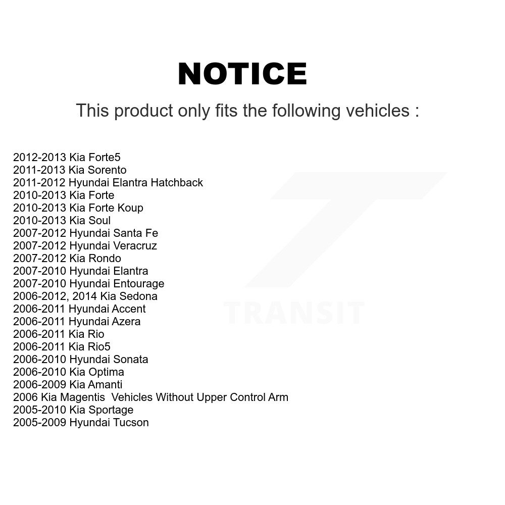 [Avant inférieur Avant] Arme de suspension avant avant inférieure Bushing pour Hyundai Kia Elantra Santa