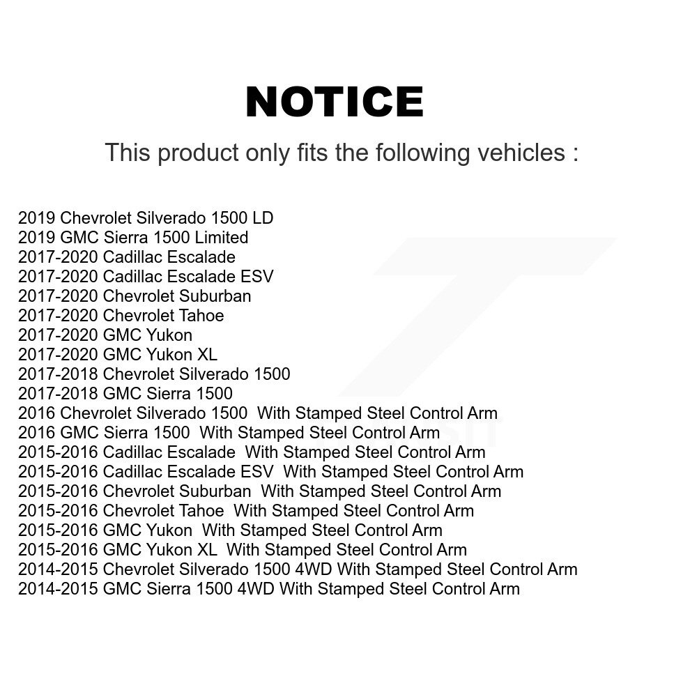 [Avant inférieur] Joint à billes de suspension inférieure avant pour GMC Chevrolet Sierra 1500 Silverado Tahoe
