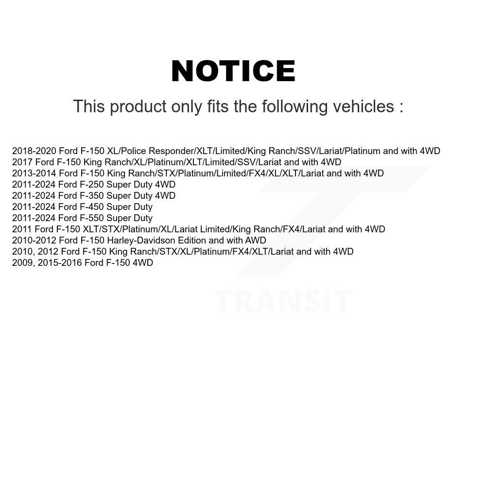 [Front] Kit de liaison de barre de stabilisation avant pour Ford F-150 F-350 Super Duty F-250