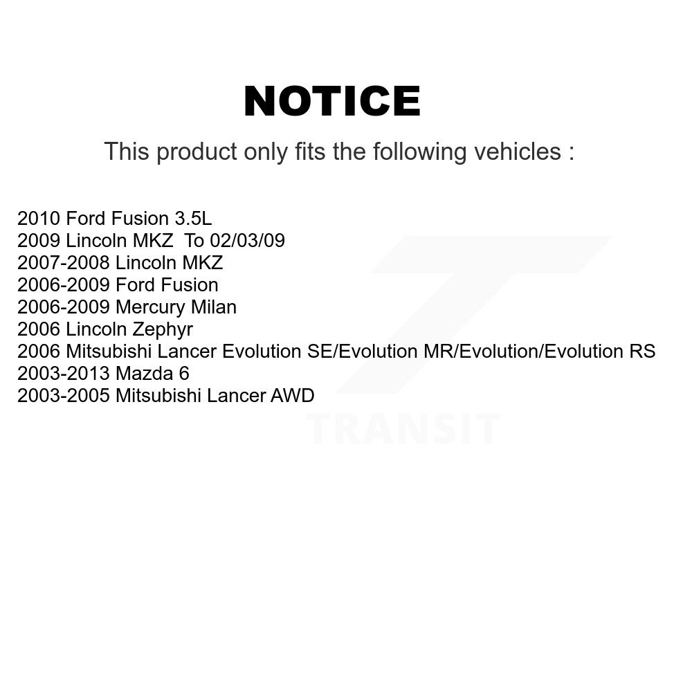 [Avant droite] Lien droit de barre de stabilisation de suspension Kit pour Ford Fusion Mazda 6 Mitsubishi MKZ
