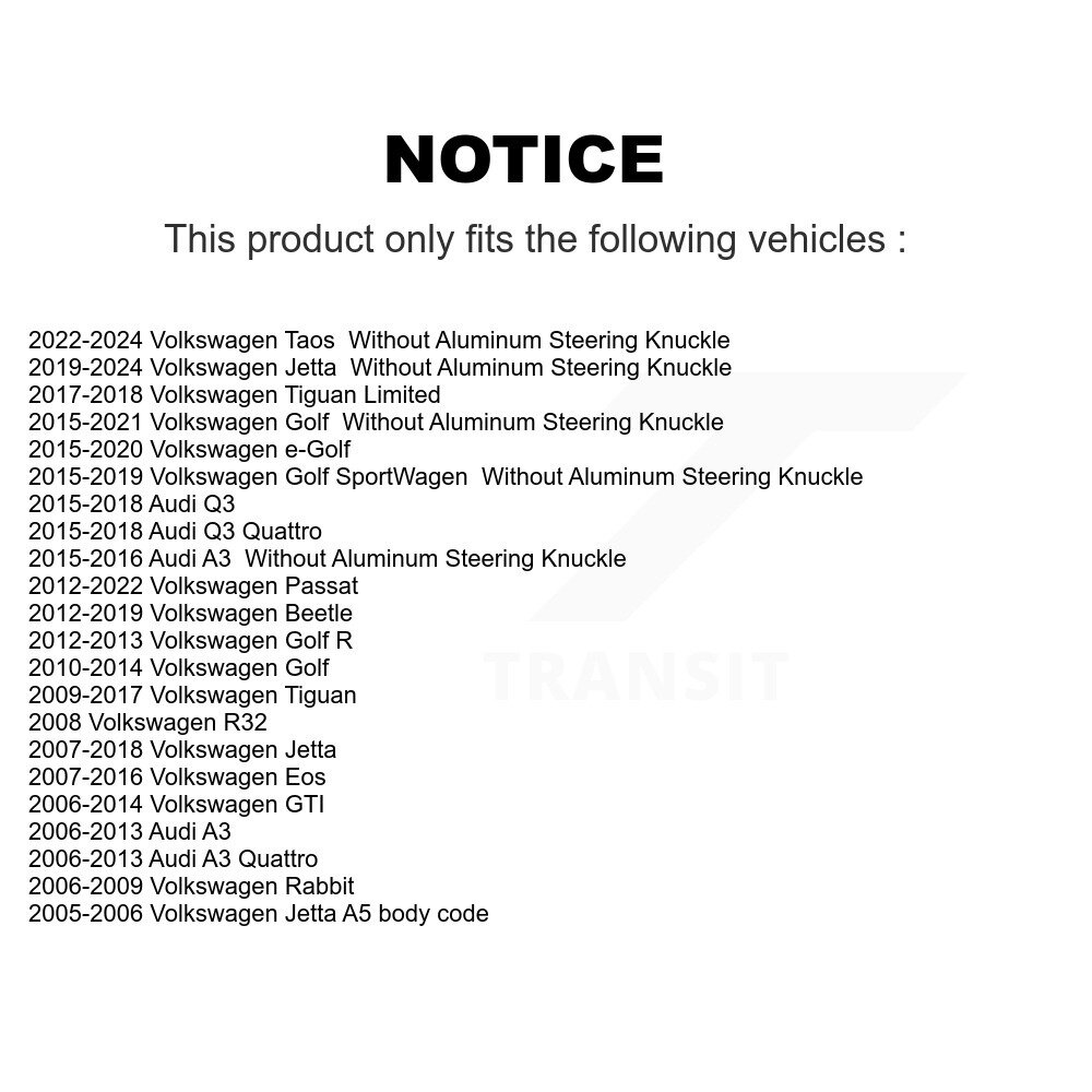 [Avant droite inférieure] Joint de balle avant droit inférieur pour Volkswagen Jetta Golf Tiguan Taos Q3