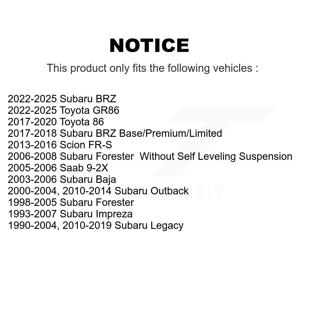 [Front] Matériel de suspension avant Kit pour Subaru Outback Legacy Impreza Forester