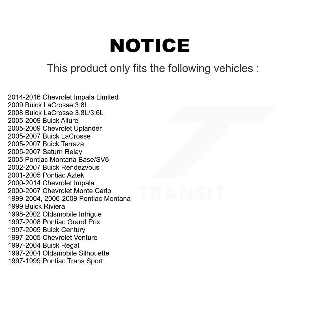 [Front] Matériel de suspension avant Kit pour Chevrolet Impala Pontiac Buick Montana