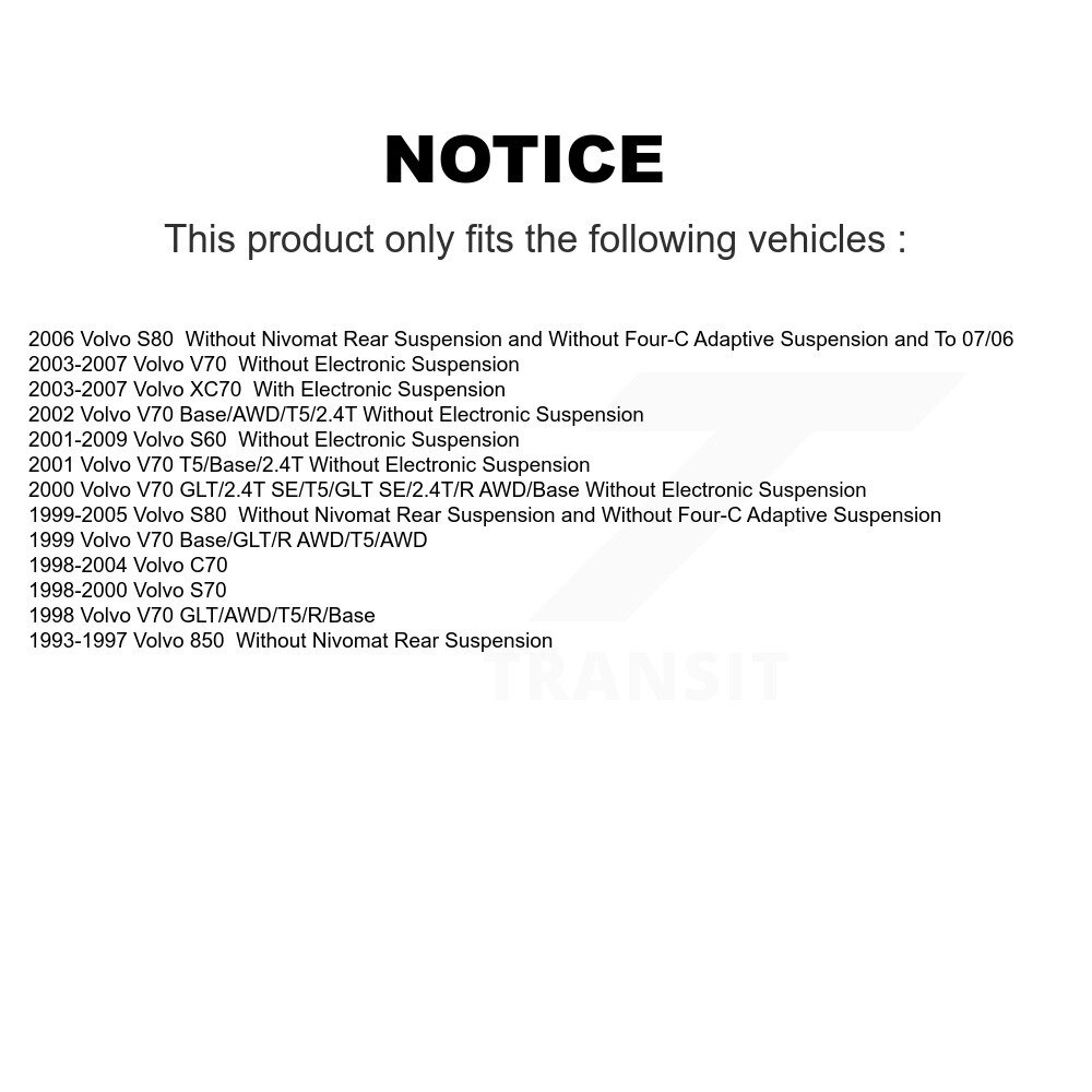 [Front] Kit hardware de suspension avant pour Volvo S60 XC70 V70 S70 850 S80 C70