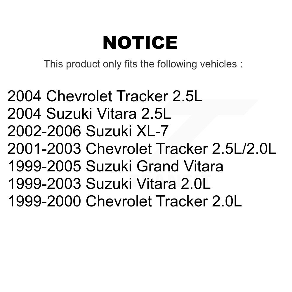 [Front] Matériel de suspension avant Kit pour Chevrolet Tracker Suzuki Grand Vitara
