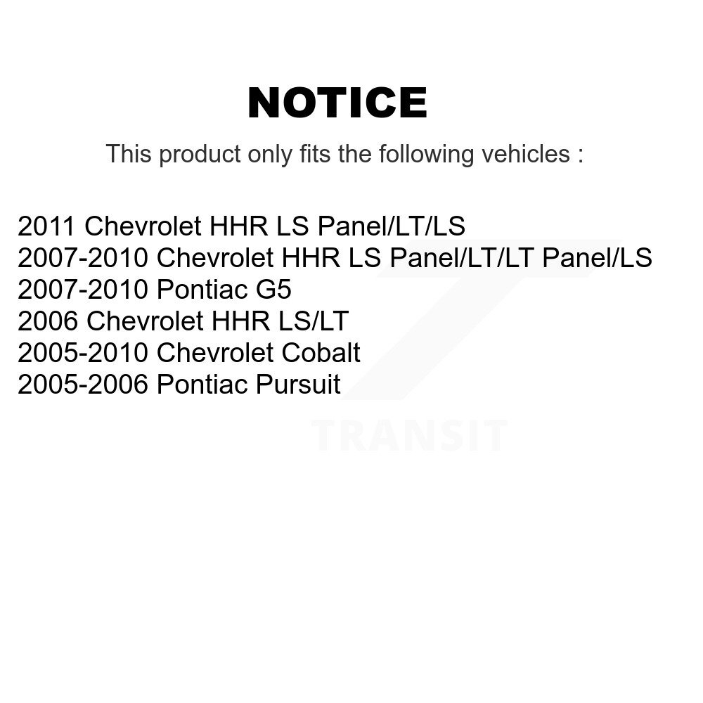 [Front] Matériel de suspension avant Kit pour Chevrolet Cobalt Pontiac G5 HHR Pursuit