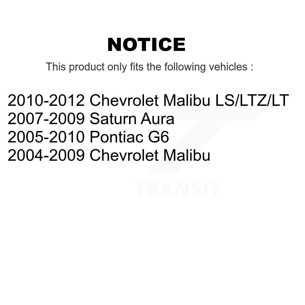 [Avant droite] Hardware de suspension avant droite Kit pour Chevrolet Malibu Pontiac G6 Saturne