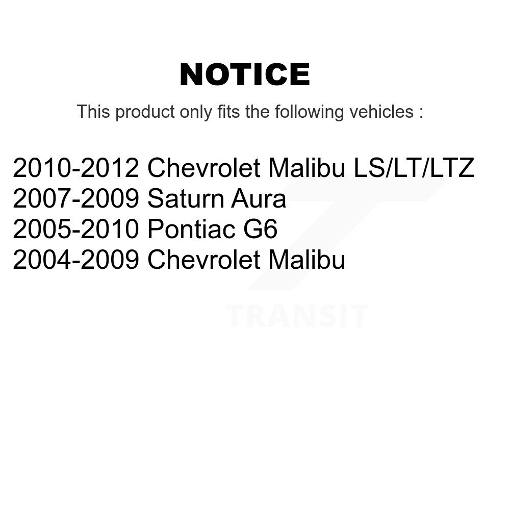 [Front Left] Matériel de suspension avant gauche Kit pour Chevrolet Malibu Pontiac G6 Saturne