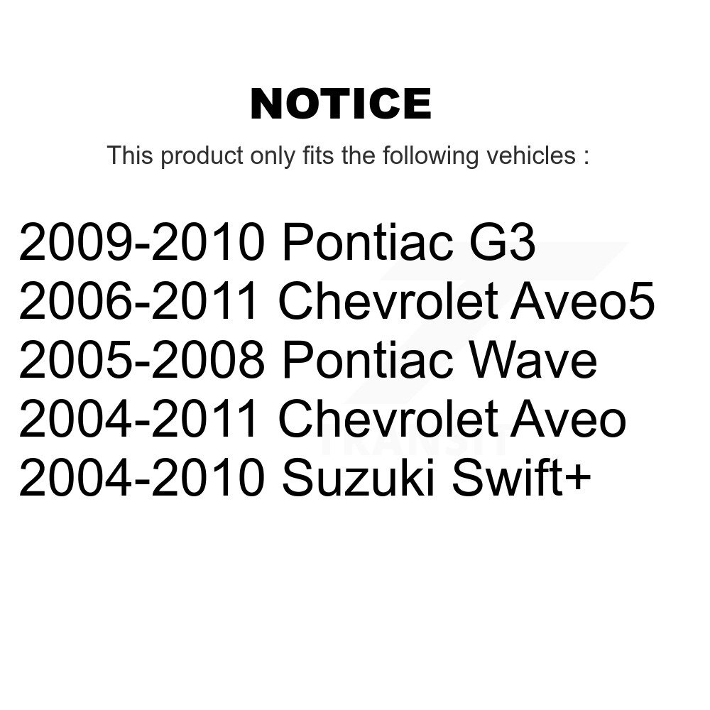 [Arrière] Kit de matériel de suspension arrière pour Chevrolet Aveo Pontiac Aveo5 Wave G3