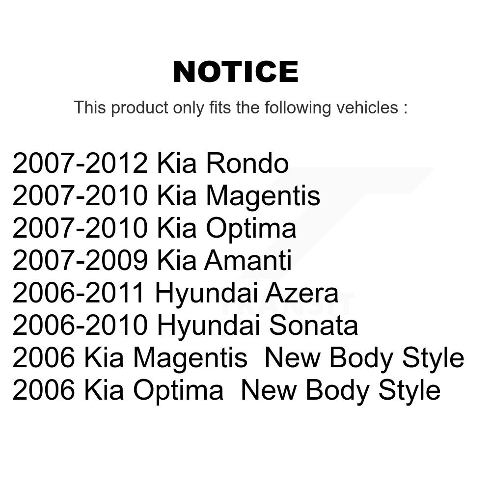 [Arrière] Matériel de suspension arrière Kit pour Hyundai Sonata Kia Rondo Azera Amanti