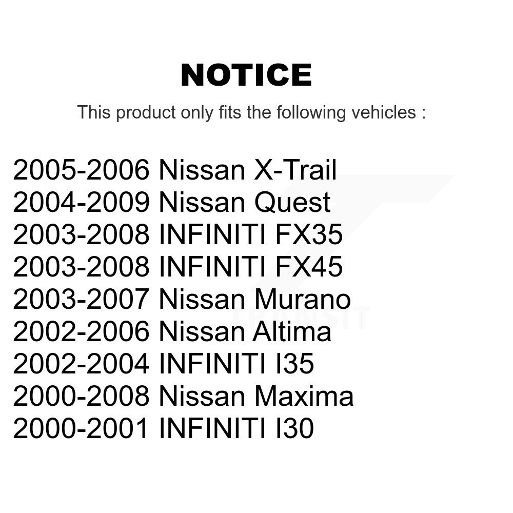 [Front] Matériel de suspension avant Kit pour Nissan Altima Murano Maxima INFINITI I35