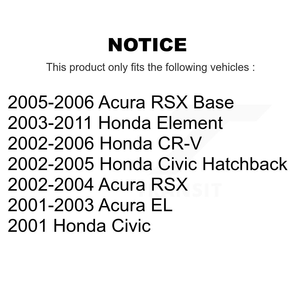 [Front Left] Matériel de suspension avant gauche Kit pour Honda Civic CR-V Acura Element RSX