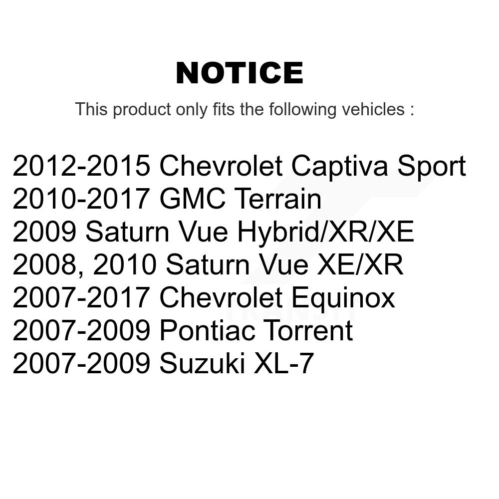 [Front] Matériel de suspension avant Kit pour Chevrolet Equinox GMC Terrain Pontiac